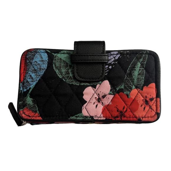 Vera Bradley Wallet Clutch Havana Rose Wristlet Credit Card Zip Pocket No Strap - Picture 1 of 8